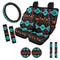 ZFRXIGN Western Car Seat Covers for Women Full Set Aztec Car Steering Wheel Cover Car Seat Belt Cover, Car Coaster Cup Holder, Wristlet Keychain Lanyard Universal Tribal Navajo