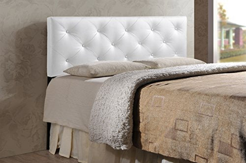 (King, White) - Wholesale Interiors Baxton Studio Baltimore Modern and Contemporary Faux Leather Upholstered Headboard, King, White