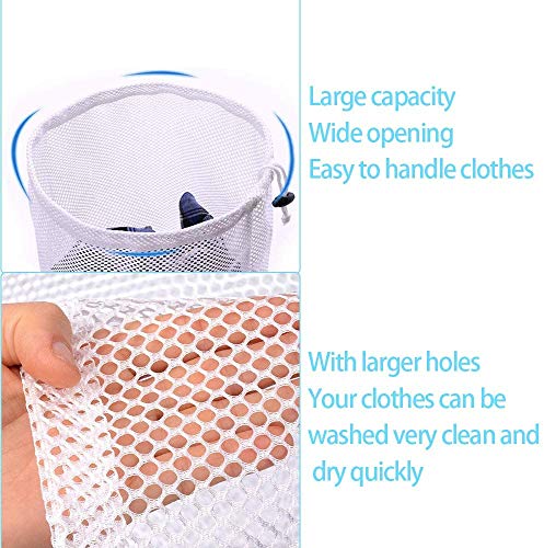 Geecol Pack of 4 Different Sizes Laundry Bags, Mesh Wash Bags with Draw String, Storage Bags, Three Layer Washing Machine Bag with Drawstring Closured Design for Underwear,Sock, Baby Toys, Baby Cloths,Travel