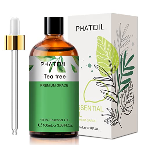 PHATOIL Tea Tree Essential Oil 100ML, Essential Oils for Diffuser, Humidifier, Aromatherapy, DIY Candle and Scented Products Making (Tea Tree, 100ml)