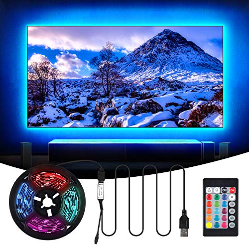 LED TV Backlights, 3m/9.8ft USB LED Strip Lights with Remote SMD 5050 LED Lights 5V LED Strip Bias Lighting for 46 inch~65 inch HDTV Television PC Monitor Home Theater [Energy Class A]