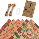 Christmas Wrapping Paper for Kids Girls Women Boys Men,6 Sheets Recycled Gift Wrapping Paper,19.6 x 27.5 inches per sheet,6 Styles (Christmas 2)