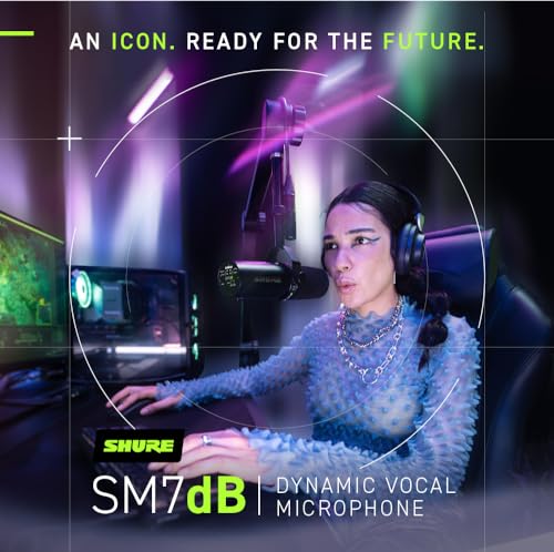 Shure SM7db Active Dynamic Broadcast Voice Over Cardioid Microphone