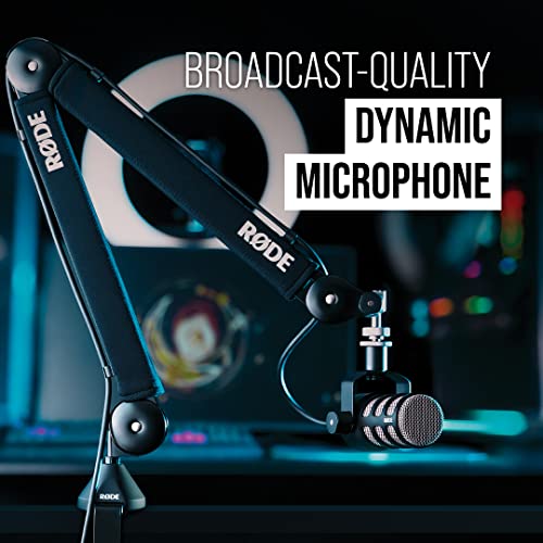RØDE PodMic Broadcast-Quality Dynamic Microphone with Integrated Swing Mount for Podcasting, Streaming, Gaming, and Voice Recording