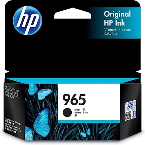 HP 965 Genuine Original High Yield Black Ink Printer Cartridge works with HP OfficeJet Pro 9010 All-in-One Printer series, HP OfficeJet Pro 9020 All-in-One Printer series - (3JA80AA)