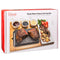 Cooking Stone- Complete Set Lava Hot Steak Stone Plate Tabletop Grill and Cold Lava Rock Indoor BBQ Hibachi Grilling Stone (8 1/8" x 5 3/16") w Ceramic Side Dishes and Bamboo Platter