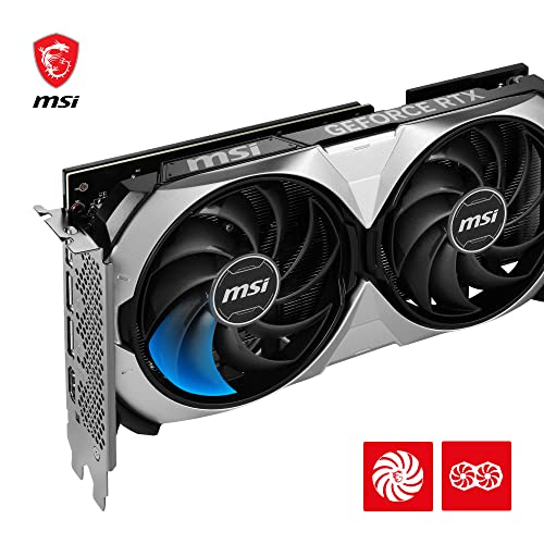 MSI GeForce RTX 4070 Ventus 2X 12G OC Graphics Card - RTX 4070 GPU, 12GB GDDR6X (21Gbps/192-bit), PCIe 4.0-2 x TORX Fan 4.0 - HDMI 2.1a, DisplayPort 1.4a