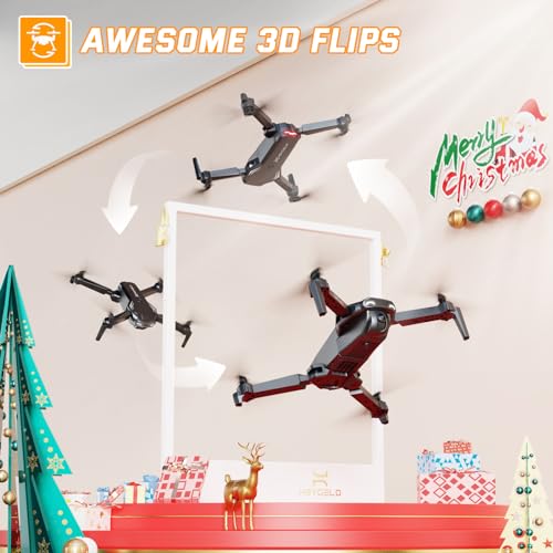 Heygelo S90 Drone with Camera for Adults, 1080P HD Mini FPV Drone for Kids Beginners, Foldable RC Quadcopter Toys Gifts for Boys Girls with Altitude Hold, Gravity Control, 2 Batteries and Carry Case