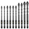 10 Pcs Masonry Drill Bits, Concrete Drill Bit Set for Tile, Brick, Glass, Plastic and Wood, Tungsten Carbide Tip Work with Ceramic Tile, Wall Mirror, Paver on Concrete or Brick Wall.