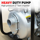 Black Eagle 2" Twin Impeller High Pressure Water Pump - 6.5HP Genuine HONDA GX200 Engine - Heavy-duty Petrol Fire Fighting High Flow Water Transfer Pump with Superior Reliability - 115m Pump Lift