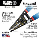 Klein Tools 11057 Wire Cutter/Wire Stripper, Heavy Duty Wire Cutter Stripper for 20-30 AWG Solid Wire and 22-32 AWG Stranded Wire