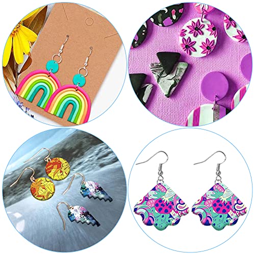 SENHAI 24 Pcs Polymer Clay Cutters Clay Earring Cutters Multiple Styles Cute Shape, with Earring Cards, Hooks, Round Circle Shape Cutters Mold for Polymer Clay Jewelry Making