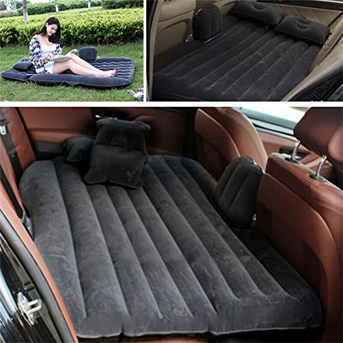 Inflatable Car Back Seat Mattress Portable Travel Camping Soft Rest Air Bed Sleeping Bed, Travel Inflatable Mattress Air Bed for Car Universal SUV Extended with Two Air Pillows