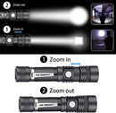 Led Torch Rechargeable 10000 Lumens, Tactical Torch with 5 Modes-Flashlight Waterproof Focus Zoomable Handheld Torches- Led Torch High Lumes Camping & Hiking Light