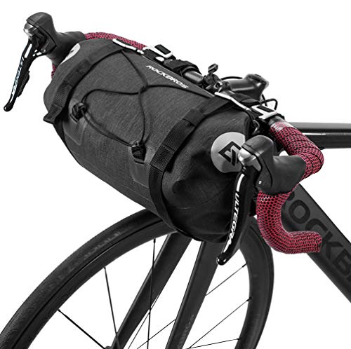 ROCKBROS Bikepacking Bike Handlebar Bag Waterproof Large Dry Pack Bicycle Front Bag Roll for MTB Mountain Road Drop-bar Bikes Bar