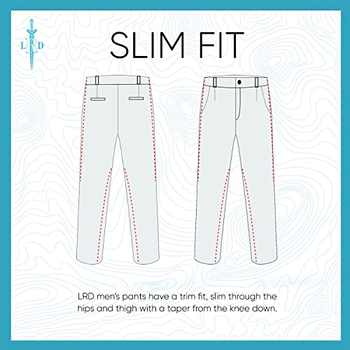 LRD Mens Stretch Golf Pants – Lightweight Performance Slim Fit Golf Pant for Men, Khaki, 32W x 28L