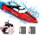 AUSLEE Best Gift Fast RC Boat for Kids, Capsize Recovery Boat with 20+ mph Speed, 4 Channel 2.4GHZ Remote Control Fast RC Boats for Adults and Kids,Toys RC Boat for Pools & Lakes,2 Batteries-Red