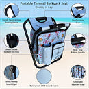 Our Stunning TealBlue Fun Backpack Cooler Chair Kit. Stylish Ultra-Light, Thermal, Insulated Bag & Seat for Camping, Fishing, and Beach Trips. Perfect Men Women and Girls Outdoor Adventures.