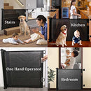 Retractable Baby Gate,Mesh Baby Gate or Mesh Dog Gate,34" Tall,Extends up to 59" Wide,Child Safety Gate for Doorways, Stairs, Hallways, Indoor/Outdoor (Black)