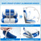 Dreizack Boat Seats 2 Packs, Folding High Back Fishing Waterproof Universal Pontoon Boat Seat Bass Tracker Boat Chairs with Stainless Steel Screws, Aluminum Hinges and Thickened Cushion, Blue&White02