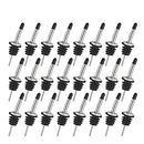 48 Pack Stainless Steel Classic Bottle Pourers Tapered Spout - Liquor Pourers with Rubber Dust Caps