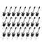 48 Pack Stainless Steel Classic Bottle Pourers Tapered Spout - Liquor Pourers with Rubber Dust Caps