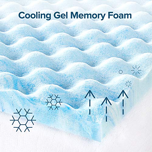 ZINUS 1.5 Inch Swirl Gel Cooling Memory Foam Mattress Topper, Cooling Airflow Design, CertiPUR-US Certified, Twin