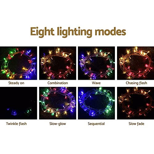 Jingle Jollys Christmas Lights Multi Colour LED Icicle Light, Outdoor Decorations, 20m Long 800 Bulbs Water Resistant for Home Indoor Wedding Party Festival Decor