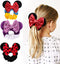 3Pcs Mouse Ear Sequins Scrunchies,Mouse Ears Hair Scrunchies Velvet Sparkle Sequin Hair Ties Elastic Hair Bands Ropes Ponytail Holder Bow,Mouse Ears Velvet Scrunchies Bows Hair Bands Hair Ties