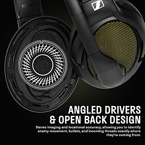 DROP + Sennheiser PC38X Gaming Headset — Noise-Cancelling Microphone with Over-Ear Open-Back Design, Velour Earpads, Compatible with PC, Gaming Consoles, and Mobile Devices, Black