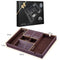 Mens Valet Tray, Leather Nightstand Organizer box with Charging Station for Men and Women,Catchall Tray EDC Dump Tray with 6 Compartments for Wallet Key Phone,Brown
