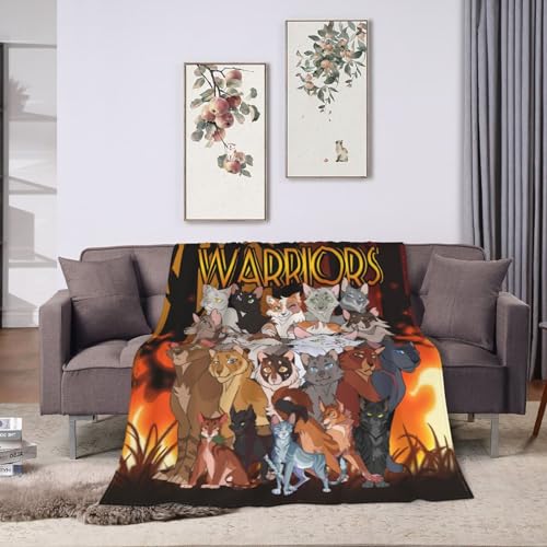 Warriors-Cats Blanket for Women Girls Goys Pet Kids Soft Warm Cozy Throw Blanket Sofa Bed Fleece Travel Blanket Gifts 50"x40"