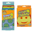 Scrub Daddy Scour Daddy Scouring Pads 3-Pieces, 3 Pack, Multicolour & Flex Texture Cleaning Sponge, Original Yellow 4 1/8 inches