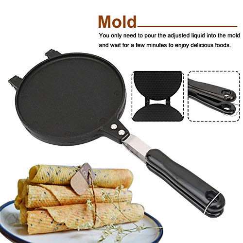ZEENEEK Waffle Cone Maker, Waffle Irons Mold Nonstick Coating Surface Baking Pan, Double Sided Pancake Maker Multifunctional Crisp Omelet Pan Ice Cream Maker Machine Egg Roll Mold - 6.7 Inches