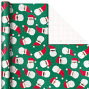 Hallmark Christmas Wrapping Paper for Kids with Cut Lines on Reverse (3 Rolls: 120 Sq. Ft. Ttl.) Multicultural Santa Claus"Merry Christmas" in Red, Green and Yellow Tri-Pack Red, Green, Yellow, Black, White 0005JXW1207