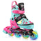 Inline Skates with Full Light Up Wheels, 4 Sizes Adjustable Roller Blades for Girls and Boys, Illuminating Beginner Rollerblades