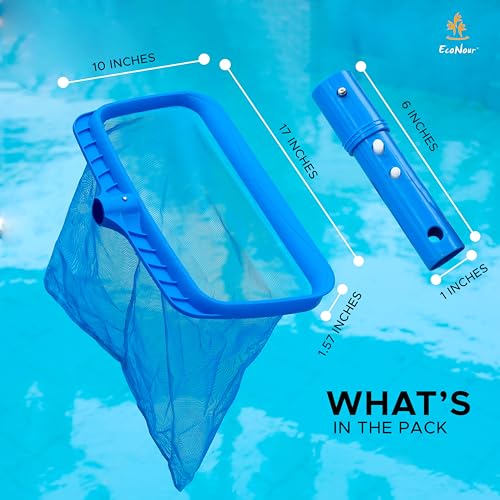 Durable ABS Plastic, Ultra Fine Mesh, Clip Lock, Reinforced Frame with Wide  & Inclined Front Lip, Pool Net Skimmer for Easy Cleaning (Without Pole,  Blue)
