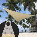 ShadeMart 32' x 32' x 32' Beige Triangle Super Ring Sun Shade Sail Canopy Awning smRAW24DT, Commerical Grade, Reinforced Corners, Edges & 260 GSM Permeable Fabric - 5 Years Warranty