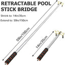 Skylety Pool Cue Rest with Stick Pool Table Accessories Snooker Pool Bridge Stick Retractable Billiards Cue Rest with Removable Brass Bridge Head (Low Bridge Head)