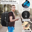 DUSLANG 17 Inch Laptop Backpack for Travel Water Resistant College Backpack for Men Laptop Bag with USB Charging Port, Black, 17Inch, Compact