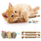 QUREZA Cat Toys, Silvervine Sticks for Cats, 3 Pack Natural Catnip Chew Toys for Kittens Teeth Cleaning, Matatabi Dental Care, Increase Appetite, Calm Cat Anxiety and Stress, Aggressive Chewers Cat Dental Toy