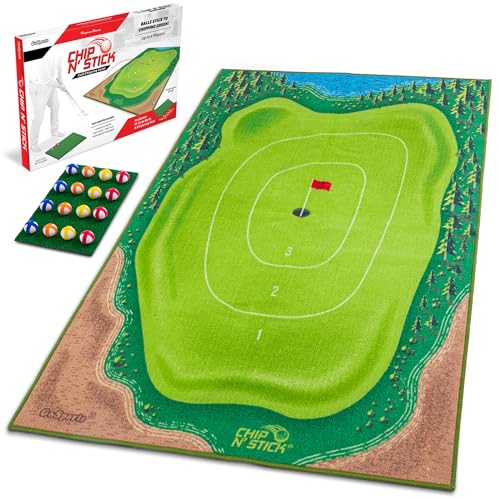 GoSports Chip N' Stick Golf Chipping Mat Game with Golf Balls - Choose Classic, Darts or Islands