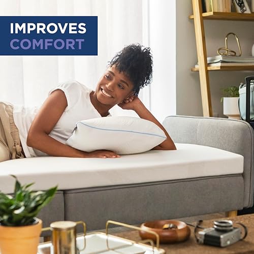 TEMPUR-PEDIC 11284130 Supreme 3-Inch Premium Foam Mattress Topper, Adaptable Personalized Comfort, Pressure Relieving, Assembled in The USA, Full, White, Double