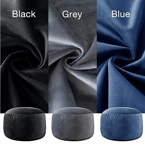 EDUJIN 3 ft Bean Bag Chair: 3' Medium Memory Foam Bean Bag Chairs for Adults/Teens with Filling,Ultra Soft Dutch Velvet Cover, Round Fluffy Lazy Sofa for Living Room - 3 Foot,Dark Gray