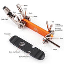 Bike Multitool - Bike Chain Tool/Torx/Hex/Screwdriver - Bicycle Multitool Kit Compact and Lightweight Repair Tools for Road and Mountain Bikes (Orange)