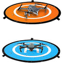 MMOBIEL Universal Drone Landing Pad Waterproof Helipad 75 cm / 30 inch Double Sided Orange / Blue for RC Drones Helicopter DJI Mavic Mini 2 / Zoom / Air Fly 2 / Phantom / FPV / Inspire Incl. Reflective Tape and Pins