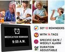 2023 Upgraded 12 Alarms Day Date Clock Dementia Clock with Calendar, On Time Alarm, Auto Night Dimming, Digital Clock with Non-Abbreviated Day&Month, 12 Timers-with Remote Control