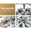 Jingle Jollys Christmas Tree 2.1m Snowy Xmas Trees, Decorations Holiday Party Gift Home Garden Store Decor, 7ft 859 Tips Flocked Snow Foliage Easy Assembly Indoor Outdoor