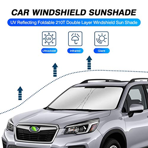 KUST Windshield Sun Shade for 2019-2023 Subaru Forester SUV Sunshade Window Sun Visor Protector Foldable Blocks UV Rays Keep Your Car Cooler
