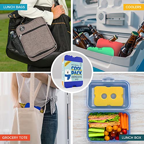 [New] Ice Packs for Lunch Box - Freezer Packs - Original Cool Pack | Slim & Long-Lasting Ice Pack for Your Lunch or Cooler Bag (4pk)